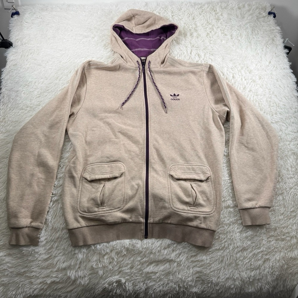 Vintage Adidas Originals Sweater Mens XXL Y2K Full Zip Hoodie Utility Pockets